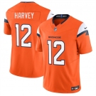 Men's Denver Broncos #12 RJ Harvey Orange 2025 F.U.S.E. Vapor Limited Football Stitched Jersey