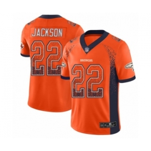 Men's Denver Broncos #22 Kareem Jackson Limited Orange Rush Drift Fashion Football Jersey