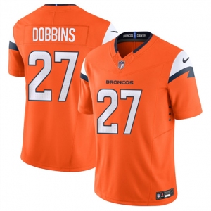 Men's Denver Broncos #27 J.K. Dobbins Orange 2025 F.U.S.E. Vapor Limited Football Stitched Jersey