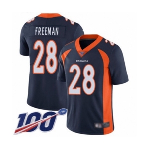Men's Denver Broncos #28 Royce Freeman Navy Blue Alternate Vapor Untouchable Limited Player 100th Season Football Jersey