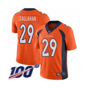 Men's Denver Broncos #29 Bryce Callahan Orange Team Color Vapor Untouchable Limited Player 100th Season Football Jersey