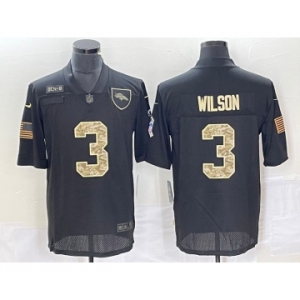 Men's Denver Broncos #3 Russell Wilson Black Camo 2020 Salute To Service Stitched NFL Nike Limited Jersey
