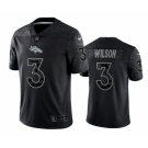 Men's Denver Broncos #3 Russell Wilson Black Reflective Limited Stitched Football Jersey