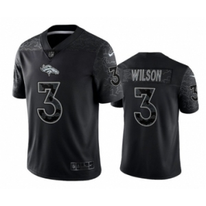 Men's Denver Broncos #3 Russell Wilson Black Reflective Limited Stitched Football Jersey