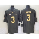 Men's Denver Broncos #3 Russell Wilson Green Gold Salute To Service Stitched Nike Limited Jersey