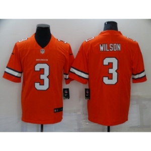 Men's Denver Broncos #3 Russell Wilson Orange 2022 Color Rush Stitched NFL Nike Limited Jersey
