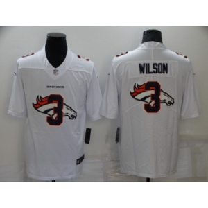 Men's Denver Broncos #3 Russell Wilson White 2020 Shadow Logo Vapor Untouchable Stitched NFL Nike Limited Jersey