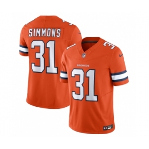 Men's Denver Broncos #31 Justin Simmons Orange 2023 F.U.S.E. Vapor Untouchable Stitched Jersey