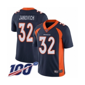 Men's Denver Broncos #32 Andy Janovich Navy Blue Alternate Vapor Untouchable Limited Player 100th Season Football Jersey