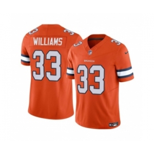 Men's Denver Broncos #33 Javonte Williams Orange 2023 F.U.S.E. Vapor Untouchable Football Stitched Jersey