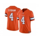 Men's Denver Broncos #4 Jarrett Stidham Orange 2023 F.U.S.E. Vapor Untouchable Football Stitched Jersey