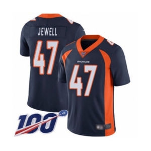 Men's Denver Broncos #47 Josey Jewell Navy Blue Alternate Vapor Untouchable Limited Player 100th Season Football Jersey