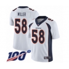 Men's Denver Broncos #58 Von Miller White Vapor Untouchable Limited Player 100th Season Football Jersey