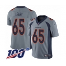 Men's Denver Broncos #65 Ronald Leary Limited Silver Inverted Legend 100th Season Football Jersey