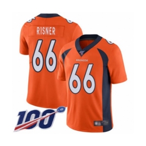 Men's Denver Broncos #66 Dalton Risner Orange Team Color Vapor Untouchable Limited Player 100th Season Football Jersey