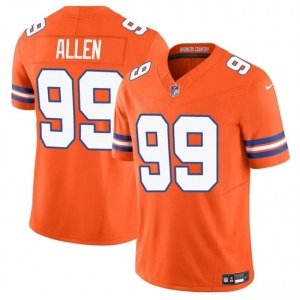 Men's Denver Broncos #99 Zach Allen Orange F.U.S.E. Mile High Collection 1977 Throwback Vapor Limited Football Stitched Jersey