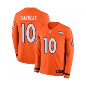 Men's Nike Denver Broncos #10 Emmanuel Sanders Limited Orange Therma Long Sleeve NFL Jersey