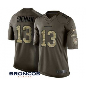 Men's Nike Denver Broncos #13 Trevor Siemian Limited Green Salute to Service NFL Jersey
