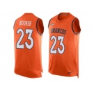 Men's Nike Denver Broncos #23 Devontae Booker Limited Orange Player Name & Number Tank Top NFL Jersey