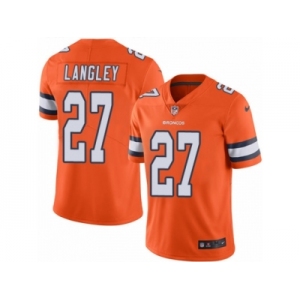 Men's Nike Denver Broncos #27 Brendan Langley Limited Orange Rush NFL Jersey