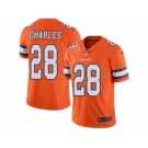 Men's Nike Denver Broncos #28 Jamaal Charles Limited Orange Rush NFL Jersey