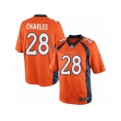 Men's Nike Denver Broncos #28 Jamaal Charles Limited Orange Team Color NFL Jersey