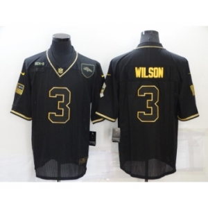 Men's Nike Denver Broncos #3 Russell Wilson Black 2020 Salute To Service Limited Jersey