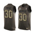 Men's Nike Denver Broncos #30 Phillip Lindsay Limited Green Salute to Service Tank Top NFL Jersey