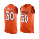 Men's Nike Denver Broncos #30 Phillip Lindsay Limited Orange Player Name & Number Tank Top NFL Jersey