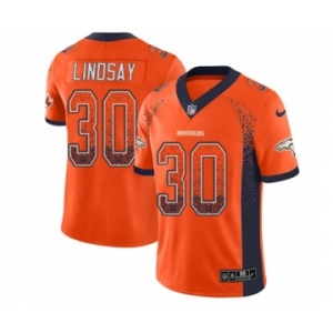 Men's Nike Denver Broncos #30 Phillip Lindsay Limited Orange Rush Drift Fashion NFL Jersey