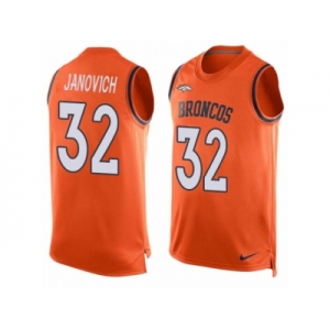 Men's Nike Denver Broncos #32 Andy Janovich Limited Orange Player Name & Number Tank Top NFL Jersey