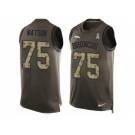 Men's Nike Denver Broncos #75 Menelik Watson Limited Green Salute to Service Tank Top NFL Jersey