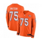 Men's Nike Denver Broncos #75 Menelik Watson Limited Orange Therma Long Sleeve NFL Jersey