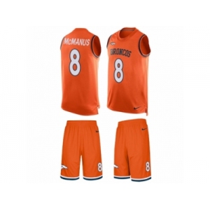 Men's Nike Denver Broncos #8 Brandon McManus Limited Orange Tank Top Suit NFL Jerse