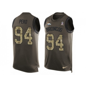 Men's Nike Denver Broncos #94 Domata Peko Limited Green Salute to Service Tank Top NFL Jersey
