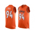 Men's Nike Denver Broncos #94 Domata Peko Limited Orange Player Name & Number Tank Top NFL Jersey