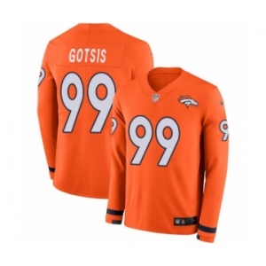 Men's Nike Denver Broncos #99 Adam Gotsis Limited Orange Therma Long Sleeve NFL Jersey