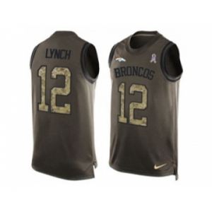 Nike Denver Broncos #12 Paxton Lynch Green Men's Stitched NFL Limited Salute To Service Tank Top Jersey