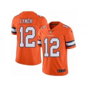 Nike Denver Broncos #12 Paxton Lynch Orange Men's Stitched NFL Limited Rush Jersey