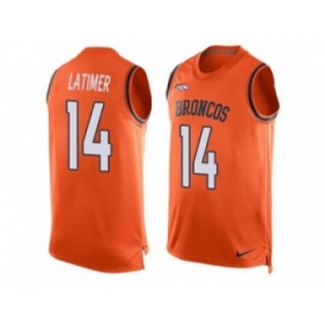 Nike Denver Broncos #14 Cody Latimer Orange Team Color Men's Stitched NFL Limited Tank Top Jersey