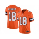 Nike Denver Broncos #18 Peyton Manning Orange Men's Stitched NFL Limited Rush Jersey