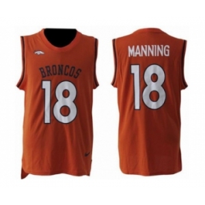 Nike Denver Broncos #18 Peyton Manning Orange Team Color Men Stitched NFL Limited Tank Top Jersey