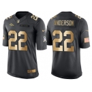 Nike Denver Broncos #22 C.J. Anderson Anthracite 2016 Christmas Gold Men's NFL Limited Salute to Service Jersey