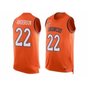 Nike Denver Broncos #22 C.J. Anderson Orange Team Color Men's Stitched NFL Limited Tank Top Jersey