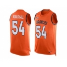 Nike Denver Broncos #54 Brandon Marshall Orange Team Color Men's Stitched NFL Limited Tank Top Jersey