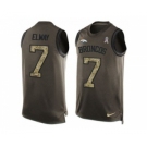 Nike Denver Broncos #7 John Elway Green Men's Stitched NFL Limited Salute To Service Tank Top Jersey