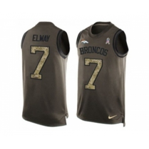 Nike Denver Broncos #7 John Elway Green Men's Stitched NFL Limited Salute To Service Tank Top Jersey