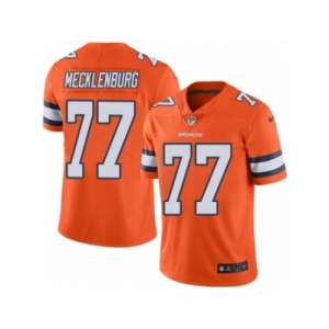Nike Denver Broncos #77 Karl Mecklenburg Orange Men's Stitched NFL Limited Rush Jersey