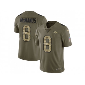 Nike Denver Broncos #8 Brandon McManus Olive Camo Men Stitched NFL Limited 2017 Salute To Service Jersey