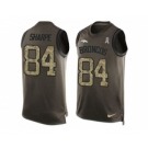 Nike Denver Broncos #84 Shannon Sharpe Green Men's Stitched NFL Limited Salute To Service Tank Top Jersey